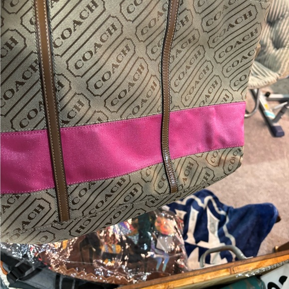 Coach Brown and Pink Tote Bag - Picture 4 of 5